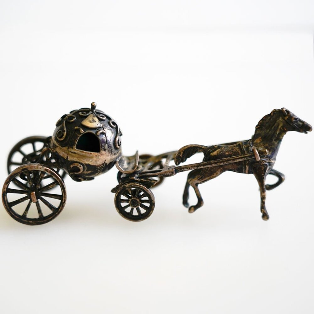 Vintage, Silver Horse-drawn Pumpkin Carriage